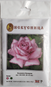 Вышивка на искусственном шелке "Розовая роза" ББ-038 (8*8см)