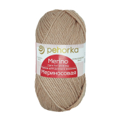 Мериносовая  (50% меринос+50% акрил) 100гр. 200м №124 песочный Мериносовая  (50% меринос+50% акрил) 100гр. 200м №124 песочный