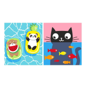 Ркн-141 Картина по номерам Lori для малышей картон 15х13,5, 2 шт. "Водные процедуры"