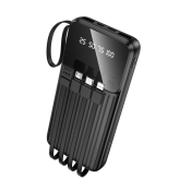 Пауэр банк BOROFONE BJ76 10000mAh, 2 USB, 3 кабеля, чёрный