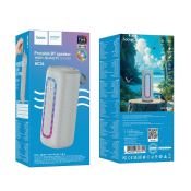 Колонка портативная Bluetooth HOCO HC36, 2x5W, v5.4, USB, FM, TWS, с подсветкой, серая