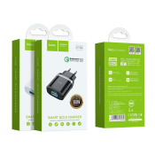 Адаптер HOCO  C12Q USB, 3,0A, 18W, QC3.0, чёрный