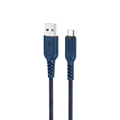 Кабель HOCO X59 MicroUSB, 2,0м, текстильный, синий