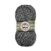 Atlas Sport (100% акрил) 100гр. 65м. №300 Чёрно-белый меланж