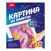 Ап-045 Картина из пайеток "Фламинго"