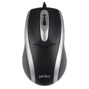Мышь PERFEO PF-A4751 Tour, USB, 1000dpi, чёрно-серебряная