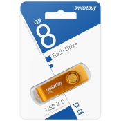 Флеш-карта SMARTBUY  8GB Twist, USB 2.0, желтая
