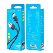 Кабель BOROFONE BX90 Type-C - Type-C, PD60W, QC3.0, 3,0A, в оплетке, 1,0м, чёрный
