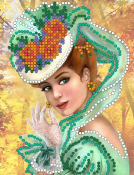 Вышивка на искусственном шелке "Незнакомка" ББ-401 (10*13см)
