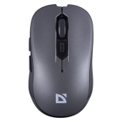 Мышь DEFENDER Gassa MM-105, беспроводная, USB, 1600dpi, бесшумная, 6 кнопок, серая