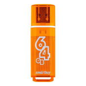 Флеш-карта SMARTBUY 64GB Glossy, USB 2.0, оранжевая