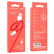 Кабель BOROFONE BX60 Lightning, 1,0м, в оплетке, красный