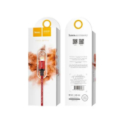 Кабель HOCO X14 Lightning, 2,0м, текстильный, черно-красный