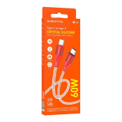Кабель BOROFONE BX96 Type-C - Type-C, PD60W, 3,0A, силиконовый, 1,0м, красный