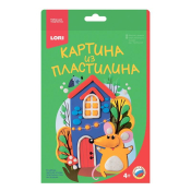 ПзПл-012 Картина из пластилина "Мышка у домика"