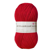 Австралийский меринос (95% меринос + 5% высокообъёмный акрил) 100гр. 400м №006 красный