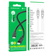 Кабель BOROFONE BX81 Type-C - Type-C, PD60W, 3,0A, кабель 6мм, 1,0м, чёрный