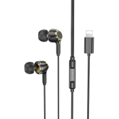 Наушники BOROFONE BM90, Lightning, внутриканальные, с микрофоном, чёрные