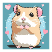 Ркн-142 Картина по номерам Lori для малышей картон 20х20 "Милый хомячок"