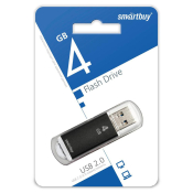 Флеш-карта SMARTBUY  4GB V-Cut, USB 2.0, чёрная