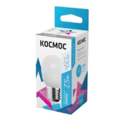 Лампа э/сб КОСМОС LED 7,5W/60W E27 4500К 600лм шар