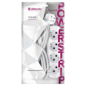 Сетевой удлинитель DEFENDER, 4 розетки, 16A, 3500Вт, 5,0м, белый (R340)