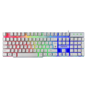 Клавиатура DEFENDER Neros GK-147, игровая, мультимедийная, с подсветкой, белая