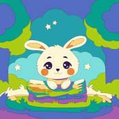 Рхд-032 Картина по номерам Lori на холсте 20х20 детская "Зайчик в лесу"