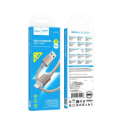 Кабель HOCO X119 Lightning, 1,0м, 2.4A, нейлон, золото