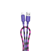 Кабель HOCO X116 Lightning, 1,0м, ткань+нейлон, фиолетовый (пакет)