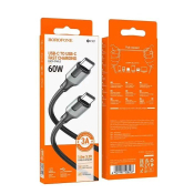 Кабель BOROFONE BX101 Type-C - Type-C, 3,0A, 1,0м, чёрный