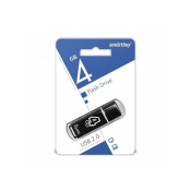 Флеш-карта SMARTBUY  4GB Glossy, USB 2.0, чёрная