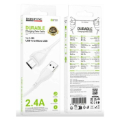 Кабель BOROFONE BX121 MicroUSB, 1,0м, белый