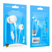 Наушники BOROFONE BM77 Type-C, внутриканальные, с микрофоном, белые (пакет)