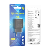 Адаптер BOROFONE BA71A Type-C, 3,0A, PD20W, QC3.0, чёрный