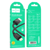 Кабель HOCO X113 Lightning, 1,0м, 2.4A, нейлон, чёрный
