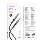 Кабель AUX BOROFONE BL24 Jack3,5 - Jack3,5 , M-M, 1,0м, нейлон, серый