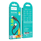 Кабель HOCO X122 Type-C, 1,0м, 3,0A, силикон, чёрный
