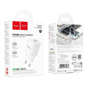 Адаптер HOCO C149A USB + Type-C, 3,0A, 18W, QC 3.0, PD30W, белый