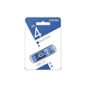 Флеш-карта SMARTBUY  4GB Glossy, USB 2.0, синяя