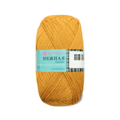 Нежная (50% хлопок + 50% акрил) 50гр. 150м  №447 горчица Нежная (50% хлопок + 50% акрил) 50гр. 150м  №447 горчица