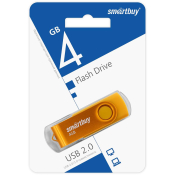 Флеш-карта SMARTBUY  4GB Twist, USB 2.0, желтая