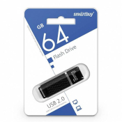 Флеш-карта SMARTBUY 64GB Quartz, USB 2.0, чёрная