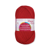 Подмосковная  (50% шерсть + 50% акрил) 100гр. 250м. №0088 красный мак