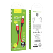 Кабель HOCO X89 Type-C - Lightning, 1,0м, PD20W, текстильный, красный