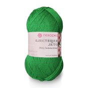 Блестящее лето (95% мерсериз. хлопок+5% метанит) 100гр. 380м №480 яркая зелень