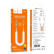 Кабель AUX HOCO UPA31 Jack3,5 - Jack3,5, M-M, 3,0м, витой, белый