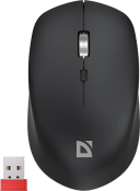 Мышь DEFENDER Velvet MB-406, беспроводная, USB+BT, 1600dpi, 4 кнопки, чёрная