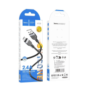 Кабель HOCO X109 MicroUSB, 3,0м, 2,4A, силикон, чёрный