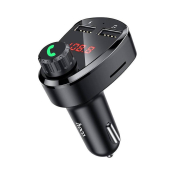 Автомобильный FM-модулятор HOCO DE24, Bluetooth, MicroSD, 2 USB, дисплей, черный